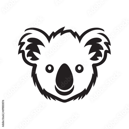 Koala in cartoon, doodle style. Isolated 2d vector illustration in logo, icon, sketch style, Eps 10, black and white. AI Generative