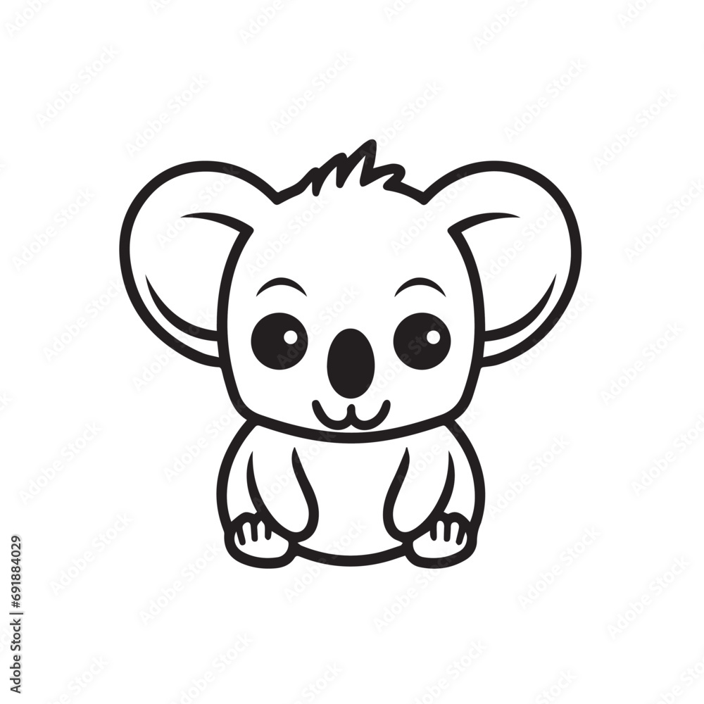 Koala in cartoon, doodle style. Isolated 2d vector illustration in logo, icon, sketch style, Eps 10, black and white. AI Generative Koala in cartoon, doodle style. Isolated 2d vector illustration in logo, icon, sketch style, Eps 10, black and white. AI Generative