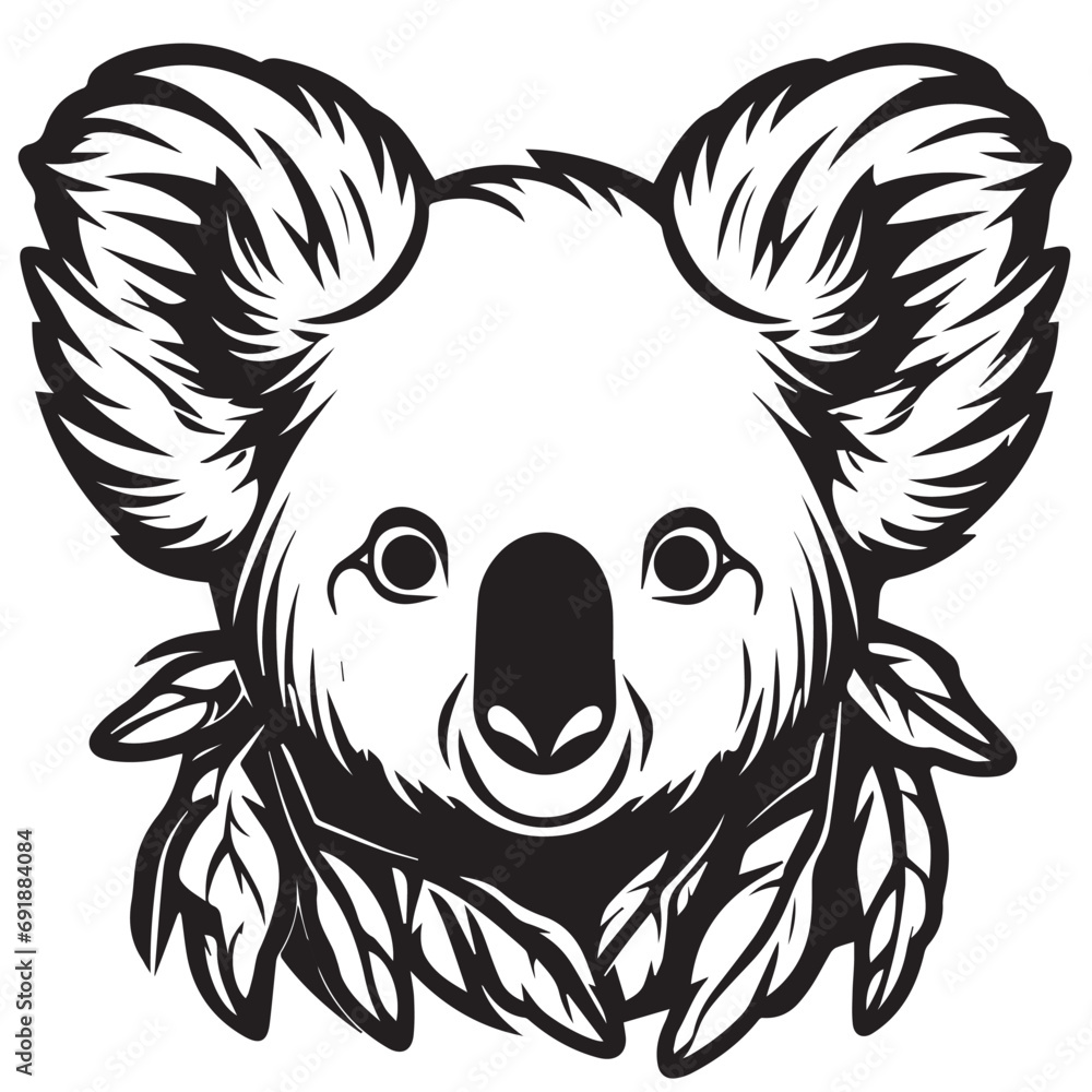 Koala in cartoon, doodle style. Isolated 2d vector illustration in logo, icon, sketch style, Eps 10, black and white. AI Generative Koala in cartoon, doodle style. Isolated 2d vector illustration in logo, icon, sketch style, Eps 10, black and white. AI Generative