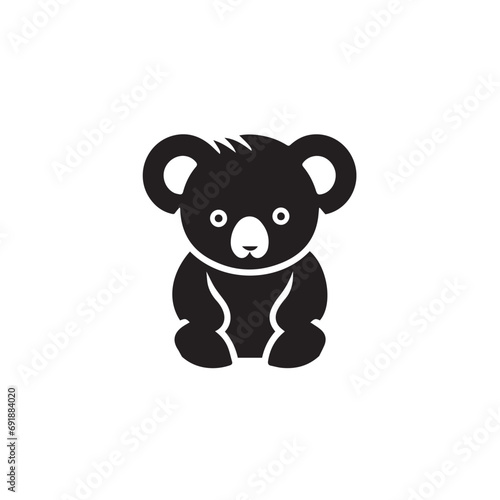 Koala in cartoon, doodle style. Isolated 2d vector illustration in logo, icon, sketch style, Eps 10, black and white. AI Generative