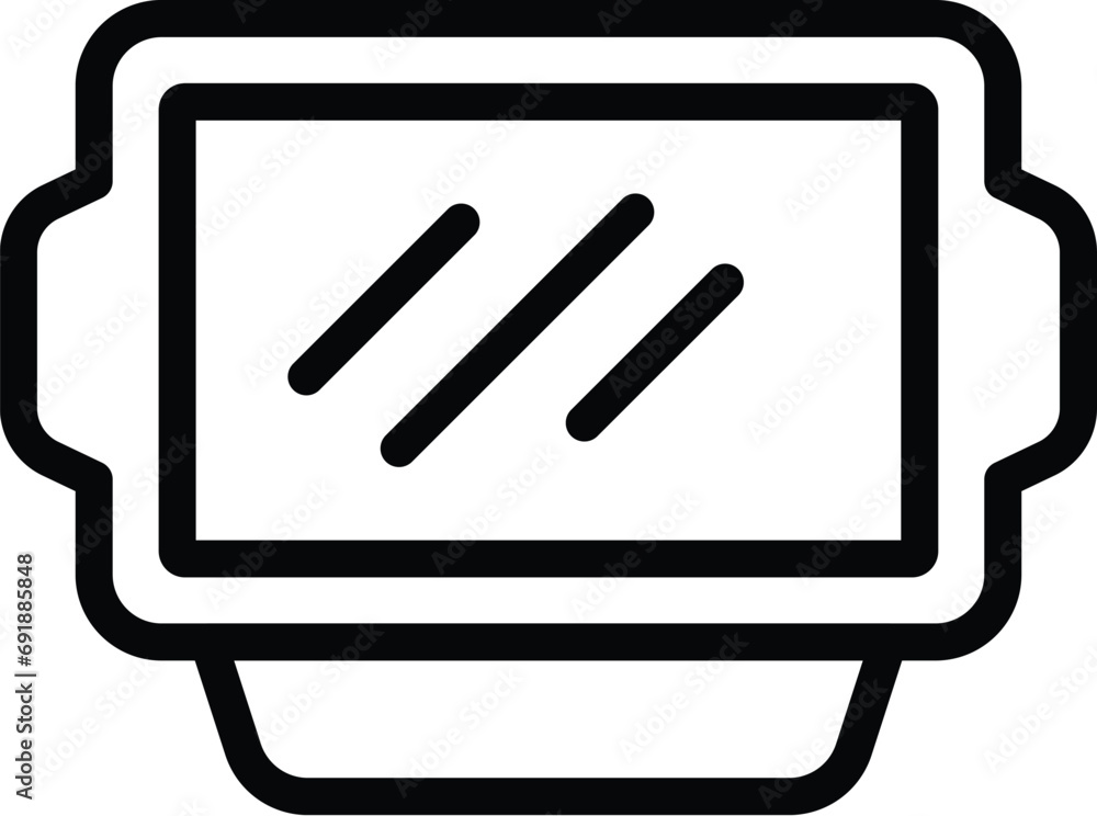 Bakery form icon outline vector. Oven bakeware tool. Ceramic baking tray Bakery form icon outline vector. Oven bakeware tool. Ceramic baking tray