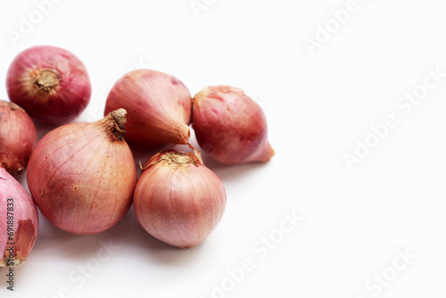 Shallots on a White background.