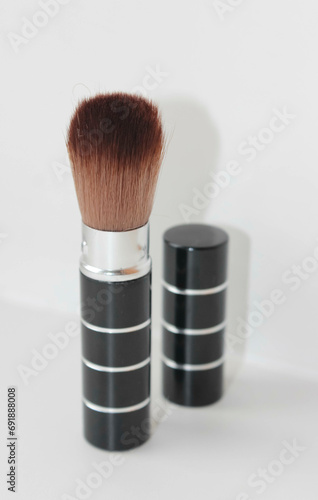 Makeup brush on white background
