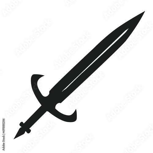 Black flat sword silhouette vector photo