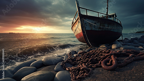 anchor on the beach, Anchor am Meer photo