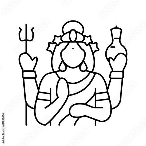 mohini god indian line icon vector. mohini god indian sign. isolated contour symbol black illustration photo