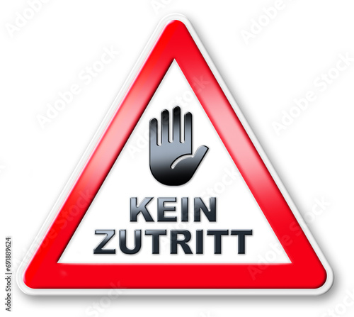 SCHILD  HAND-KEIN-ZUTRITT  3D