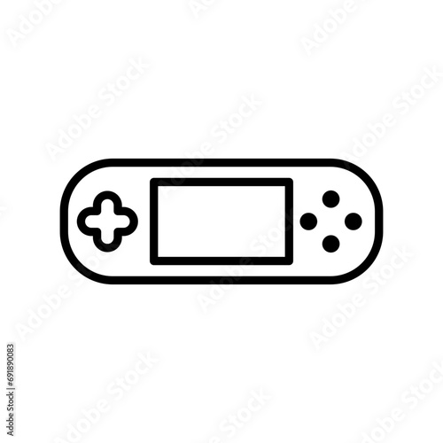 PSP Icon. Play Station Portable gaming console or handheld joystick controller to play virtual video game on psp  symbol vector. wireless gamepad or joypad device logo sign