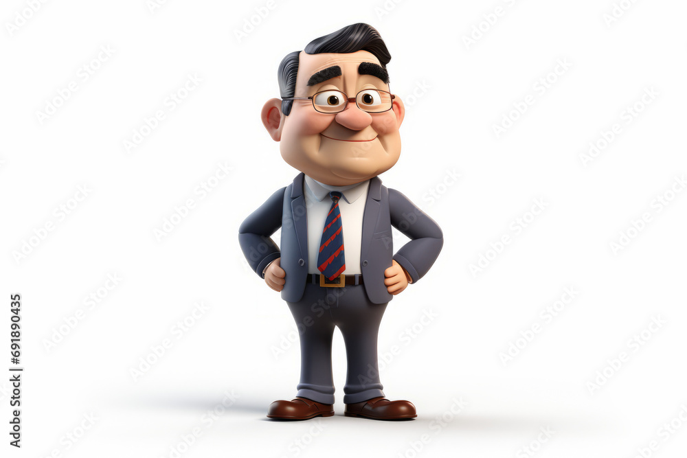 3D cartoon character of a banker isolated on a white background 3D cartoon character of a banker isolated on a white background