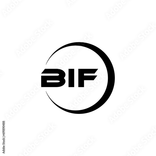 BIF letter logo design with white background in illustrator, cube logo, vector logo, modern alphabet font overlap style. calligraphy designs for logo, Poster, Invitation, etc. photo