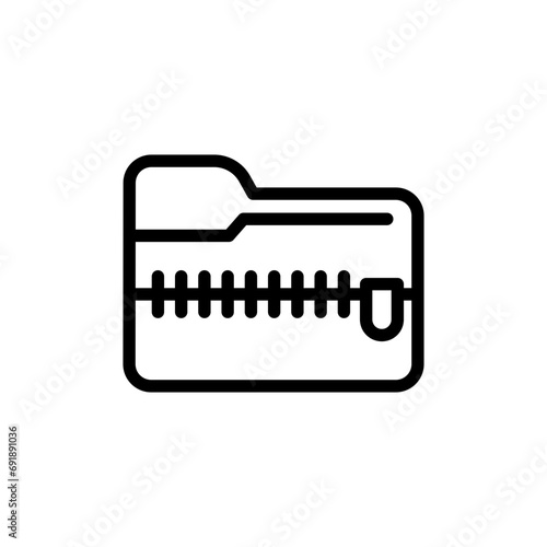 Zip folder icon. computer compressed archived zip file folder to storage data information of document logo. unzip attachment of zip extension format file symbol mark. folder with zipper vector