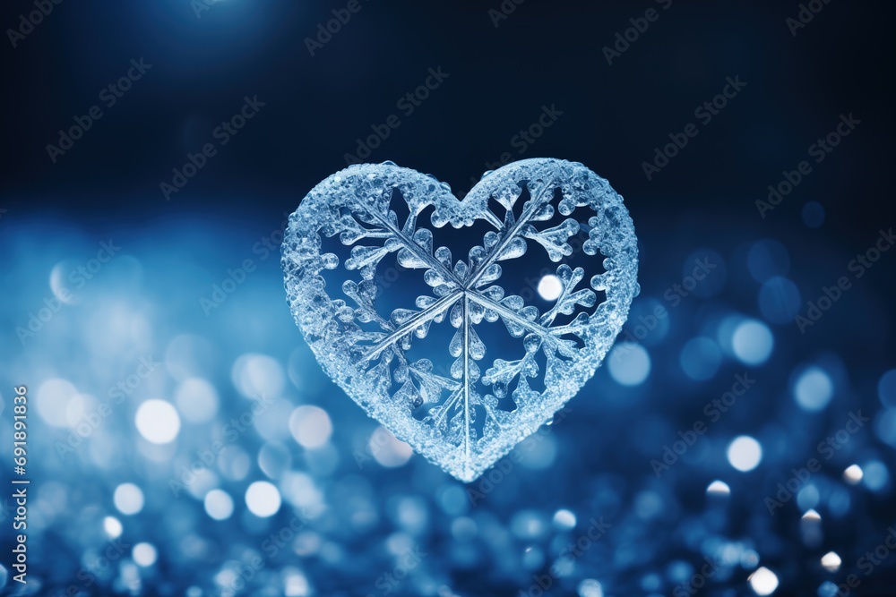 A Heart Shaped Crystal Pattern within a Snowflake A Heart Shaped Crystal Pattern within a Snowflake