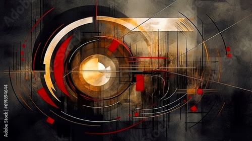 Fototapeta Naklejka Na Ścianę i Meble -  Modern impressionism technique. Wall poster print template. Abstract painting art. Hand drawn by dry brush of paint background texture. Oil painting style. Artistic pattern generative AI