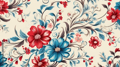 Floral pattern. Vibrant Spirit of colorful with Authentic flowers background.