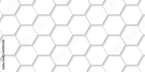  Abstract hexagons White Hexagonal Background. Luxury honeycomb grid White Pattern. Vector Illustration. 3D Futuristic abstract honeycomb mosaic white background. geometric mesh cell texture.