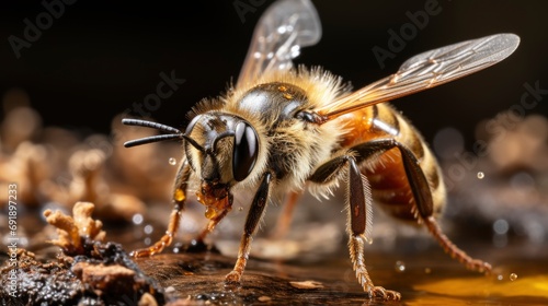 Bee Foraging Cornflower During Spring, HD, Background Wallpaper, Desktop Wallpaper © Moon Art Pic