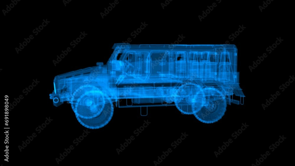 4k wireframe military car 4k wireframe military car