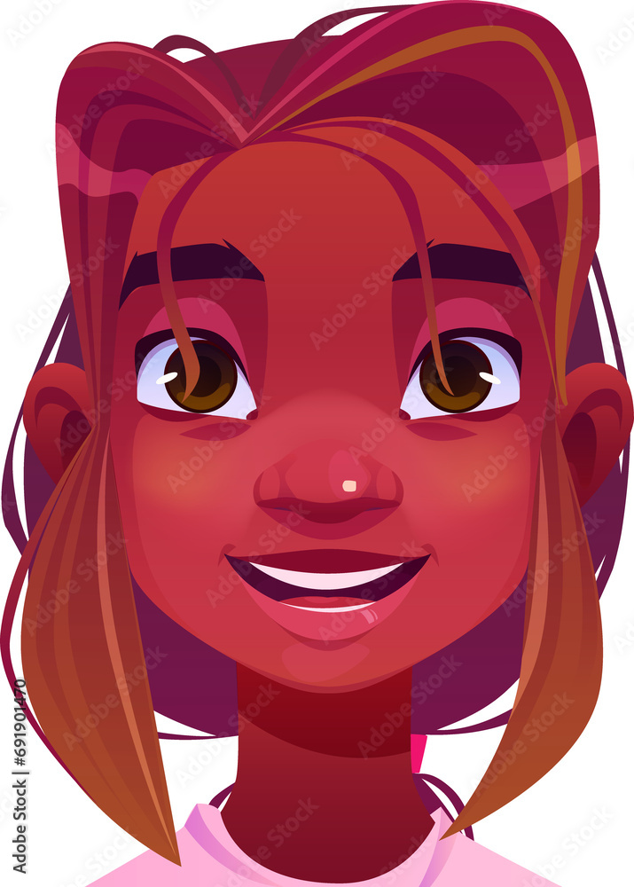 Obraz premium Smiling African Girl Portrait