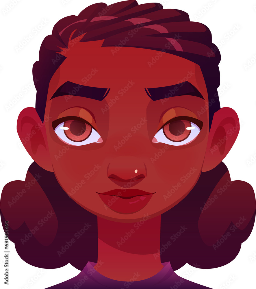 Cartoon African Woman Face