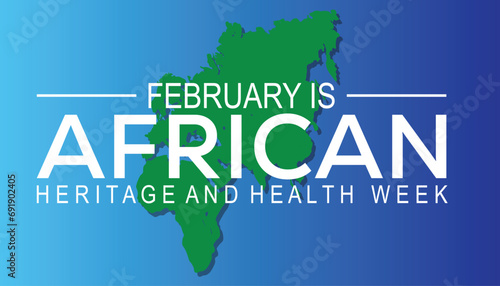 Vector illustration on the theme of African Heritage and health week observed each year during February.banner, Holiday, poster, card and background design.