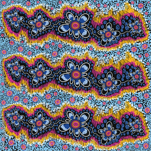 Seamless pattern design illustration from aboriginal culture