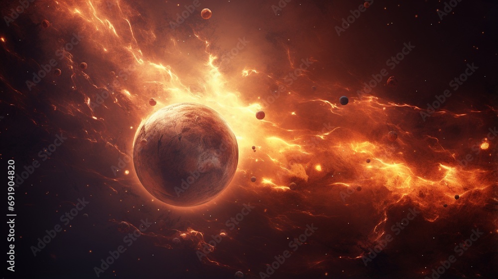 Obraz premium planet in the air generated by AI tool