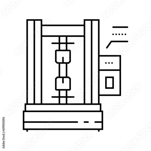 materials testing mechanical engineer line icon vector. materials testing mechanical engineer sign. isolated contour symbol black illustration