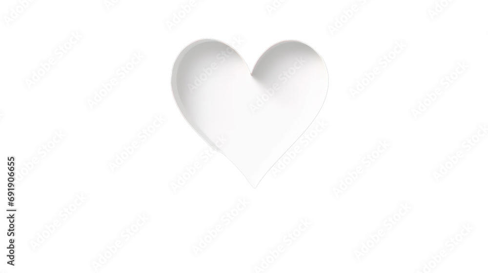 Happy Valentine's Day, paper cut heart isolated on transparent background, Generative ai.