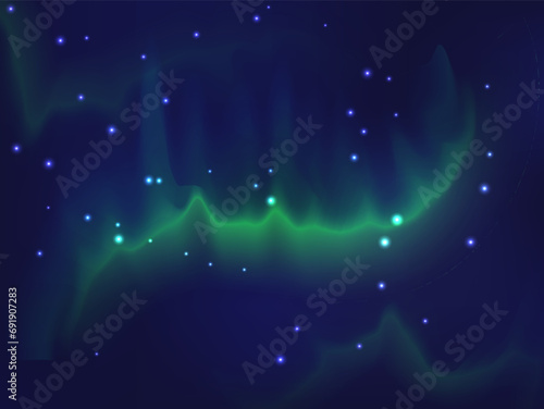 abstract stars and green stripes,polar light,vector background illustration