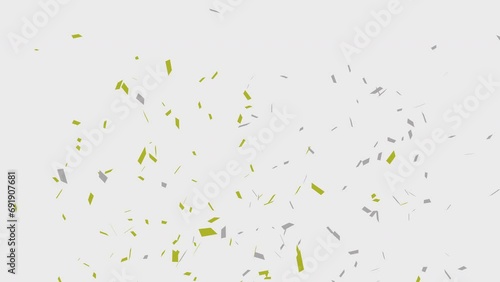 Golden and Silver confetti party popper explosions on white and green backgrounds, 4K greeting