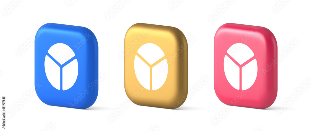 Chart pie three section button financial presentation business analyzing web app 3d icon Chart pie three section button financial presentation business analyzing web app 3d icon