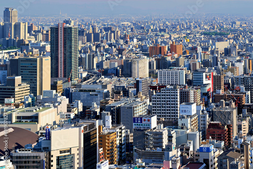 Japan. Kansai. Osaka cityscape