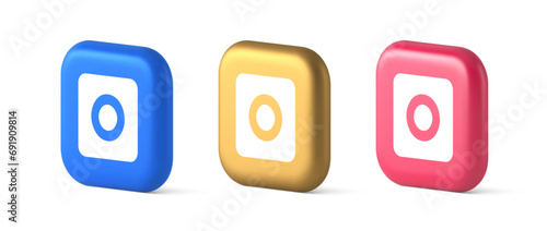 Camera photo video shooting button multimedia content creation web application 3d icon