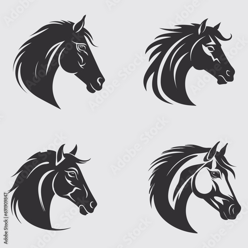 Horse head, vector icon, Illustration 