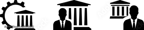 Governance icons set as a concept of management and regulation