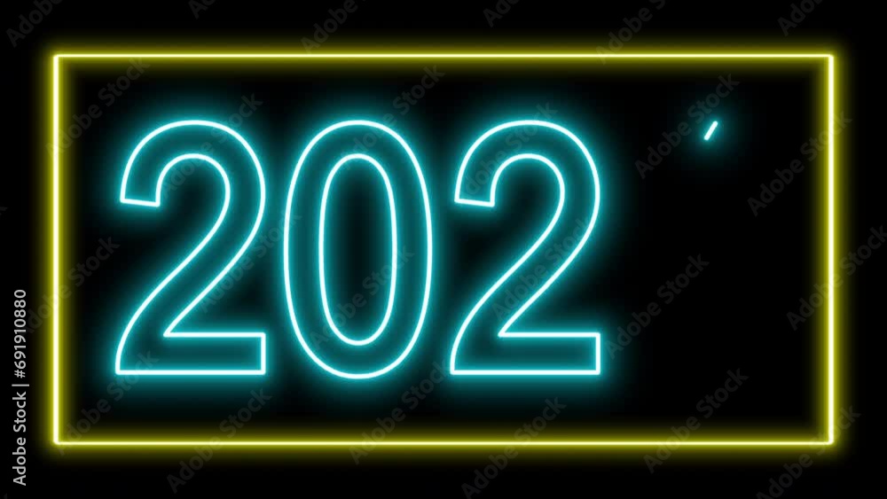 Glowing Blue Neon text 2024 with Alpha Matte Glowing Blue Neon text 2024 with Alpha Matte