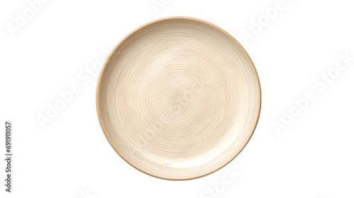 Empty ceramic round plate isolated on white background. Generative AI. photo