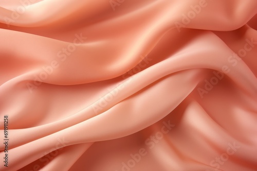 Peach textile with graceful folds