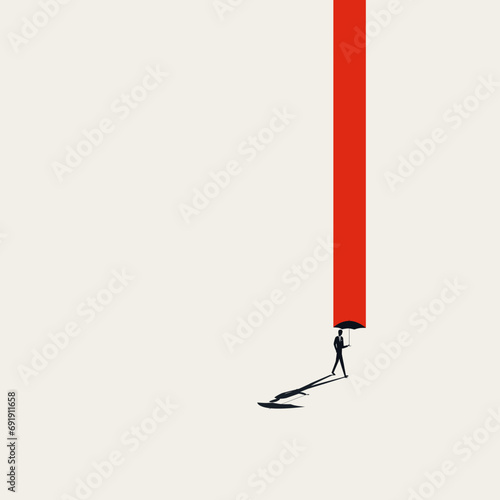 Business risk aversion and insurance vector concept. Symbol of protection, security, coverage. Minimal illustration. photo