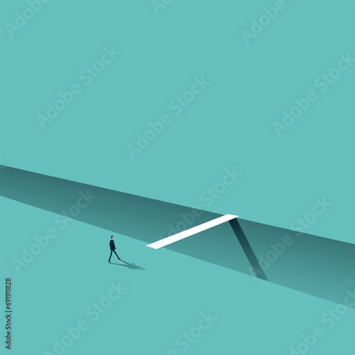 Business challenge and solution vector concept. Symbol of overcoming, success, growth. Minimal illustration.