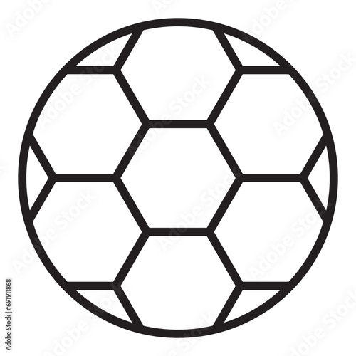 Soccer ball football thin line icon.