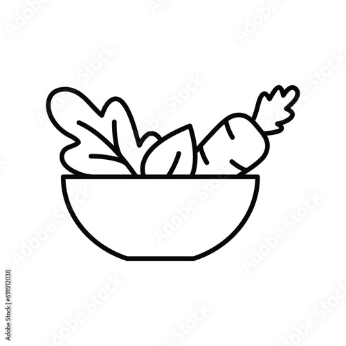 salad icon vector salad in a bowl logo