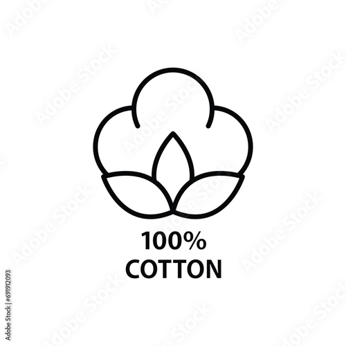 cotton icon vector 100% cotton fabric icon