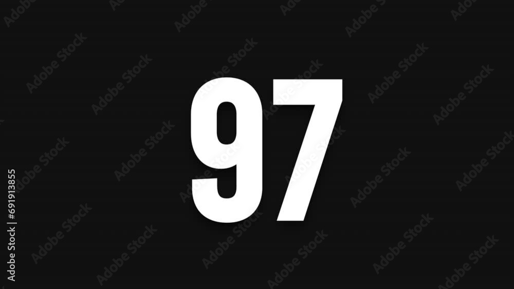 Pixel numeral 97, number ninety seven, alpha channel Pixel numeral 97, number ninety seven, alpha channel