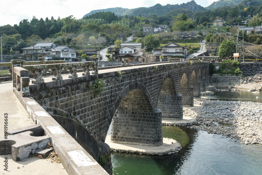 重要文化財に指定された石造りの耶馬渓橋