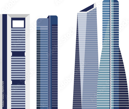 Representation of the Four Towers of madrid