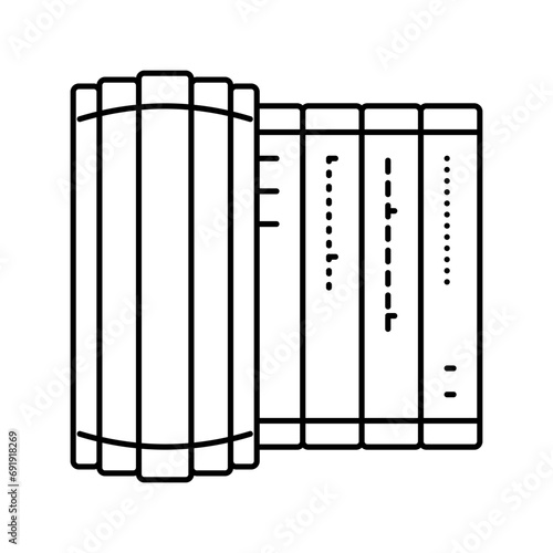 bamboo scroll taoism line icon vector. bamboo scroll taoism sign. isolated contour symbol black illustration