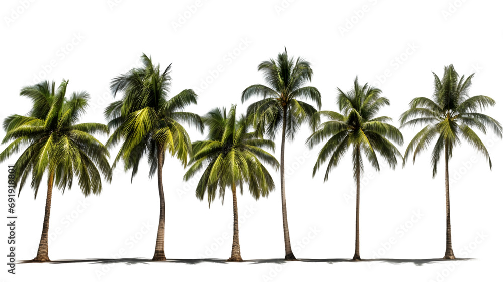 Obraz premium Palm Trees isolated on white background. Generative AI.