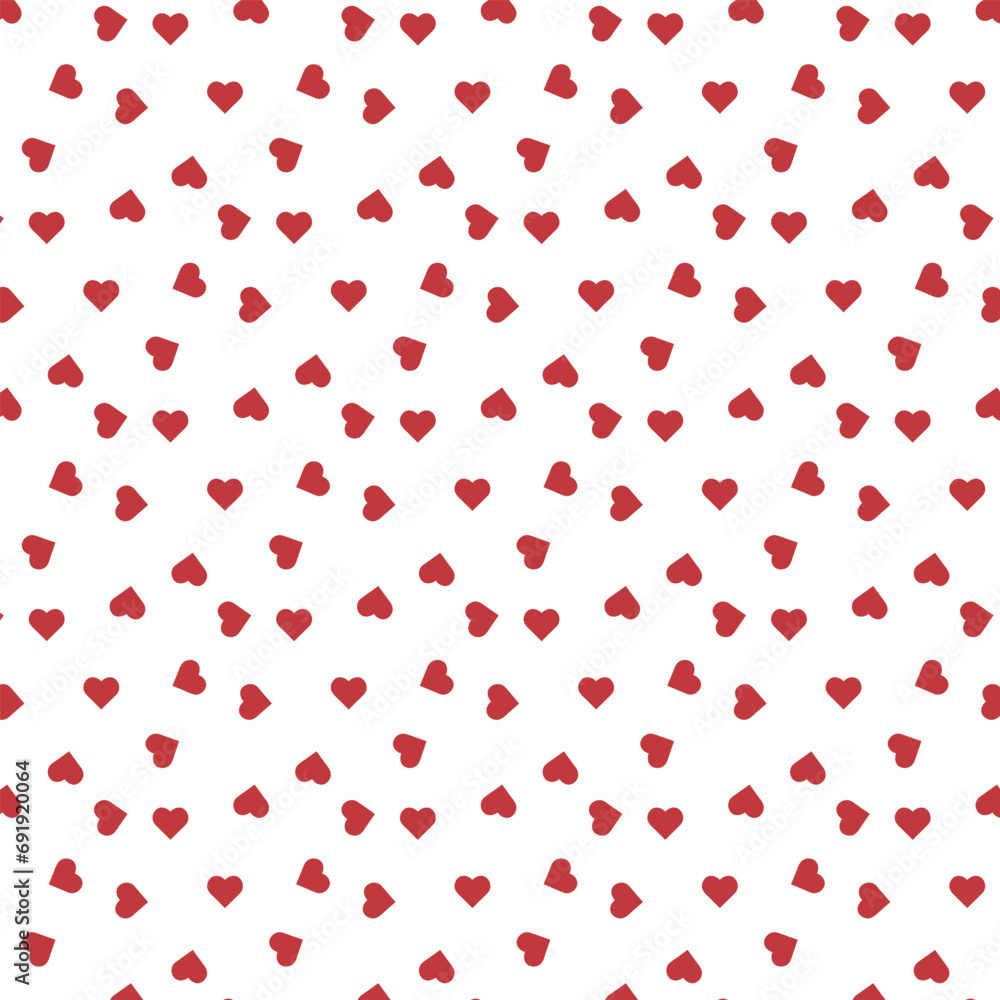 Cute seamless pattern of red hearts