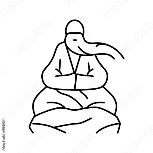 daoist sage taoism line icon vector. daoist sage taoism sign. isolated contour symbol black illustration